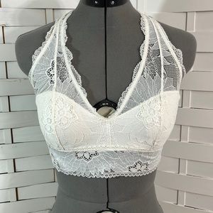 Aerie lace padded halter bralette size m
